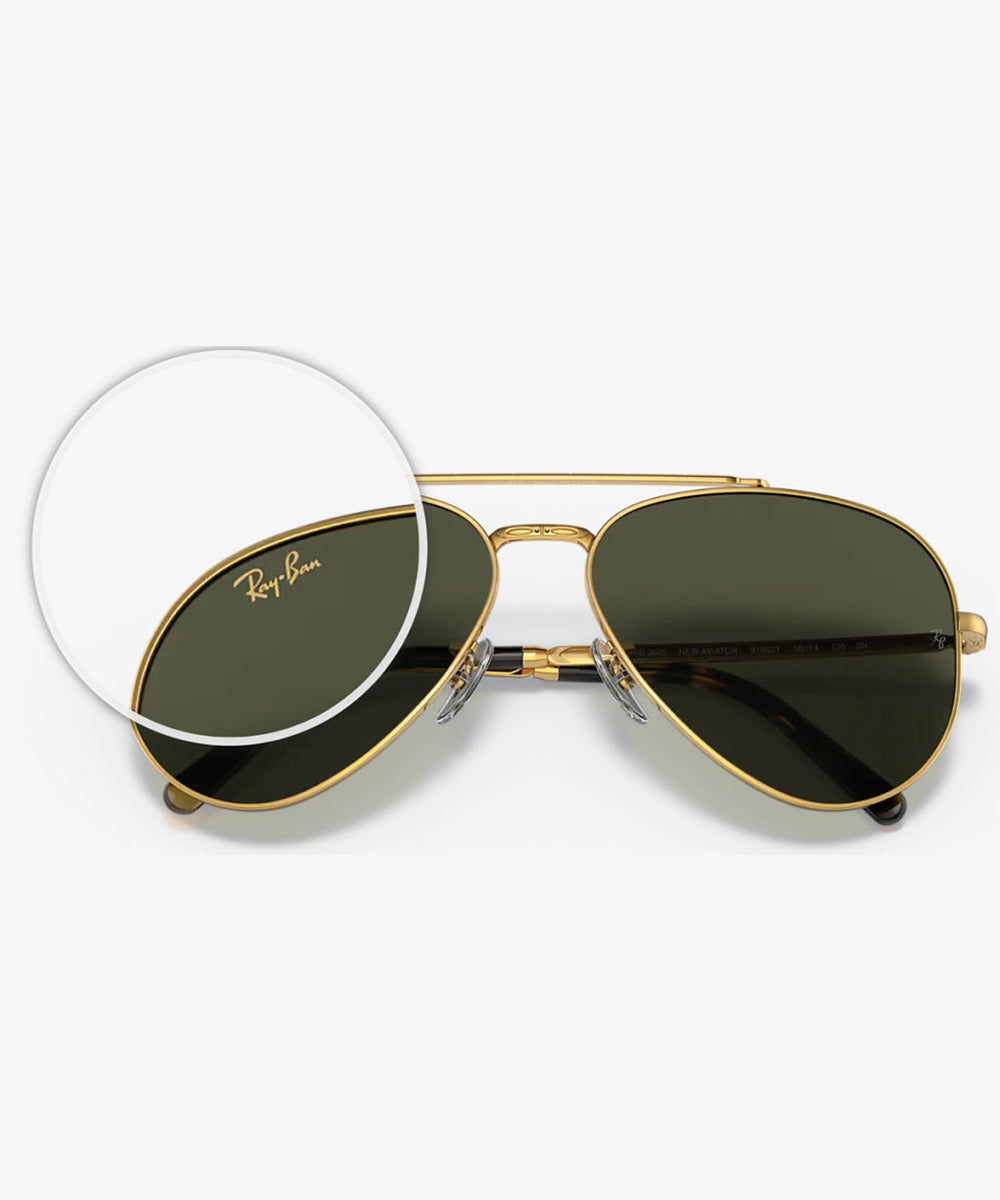 Ray-Ban original: logo en el cristal
